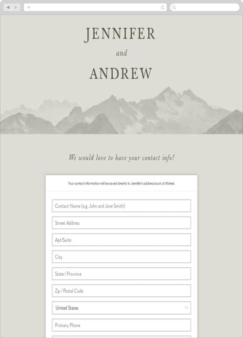 This is a fog digital wedding address collection cards by Stephanie Biller called modern mountain printing on digital paper in standard