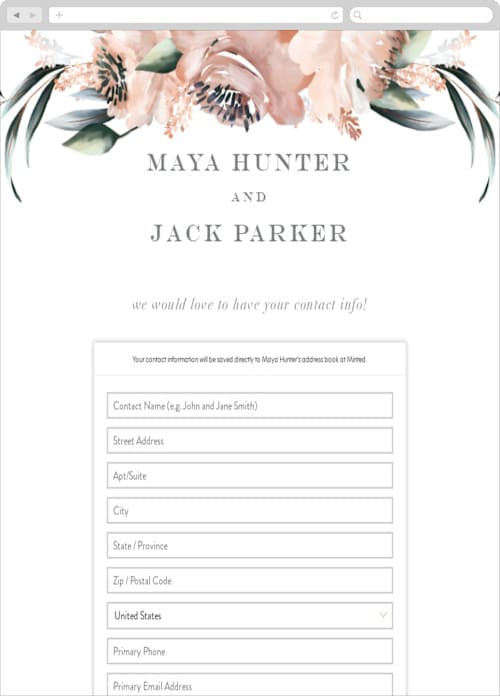 This is a rose digital wedding address collection cards by Petra Kern called maya rustica printing on digital paper in standard