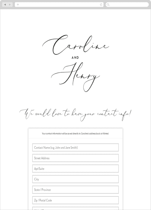 This is a classic digital wedding address collection cards by Katherine Moynagh called scripted romance printing on digital paper in standard