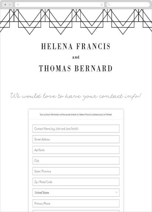 This is a quartz digital wedding address collection cards by 2birdstone called helena printing on digital paper in standard