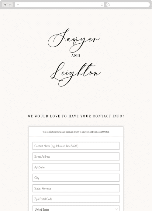 This is a ecru digital wedding address collection cards by Carly Reed Walker called eternal printing on digital paper in standard