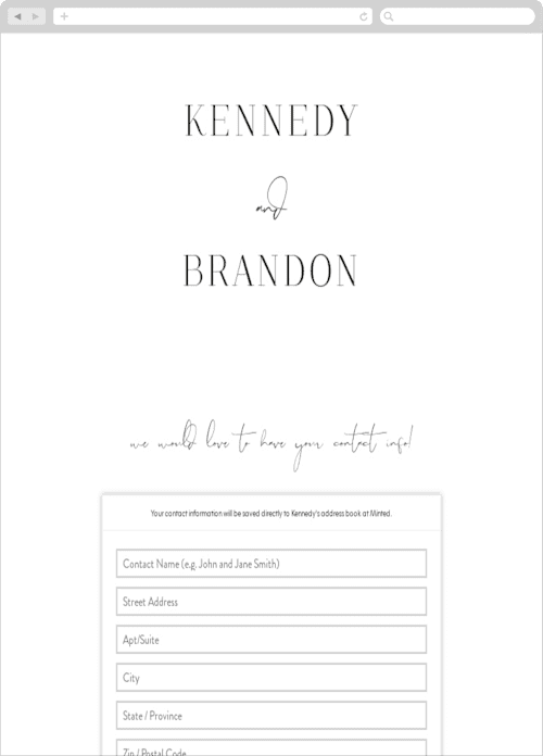 This is a sugar digital wedding address collection cards by Jessica Williams called the space between printing on digital paper in standard