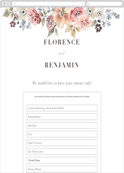 This is a meadow digital wedding address collection cards by Wildfield Paper Co called wildflower garden printing on digital paper in standard