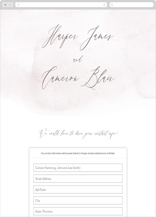 This is a ecru digital wedding address collection cards by Everett Paper Goods called sloped printing on digital paper in standard