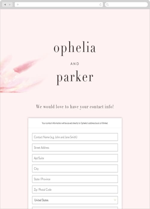 This is a petal digital wedding address collection cards by Robin Ott called pollen printing on digital paper in standard