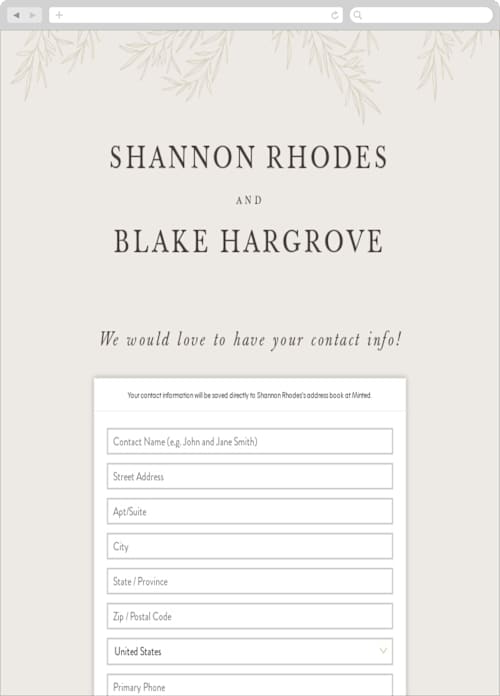 This is a taupe digital wedding address collection cards by Sarah Brown called herb garden printing on digital paper in standard