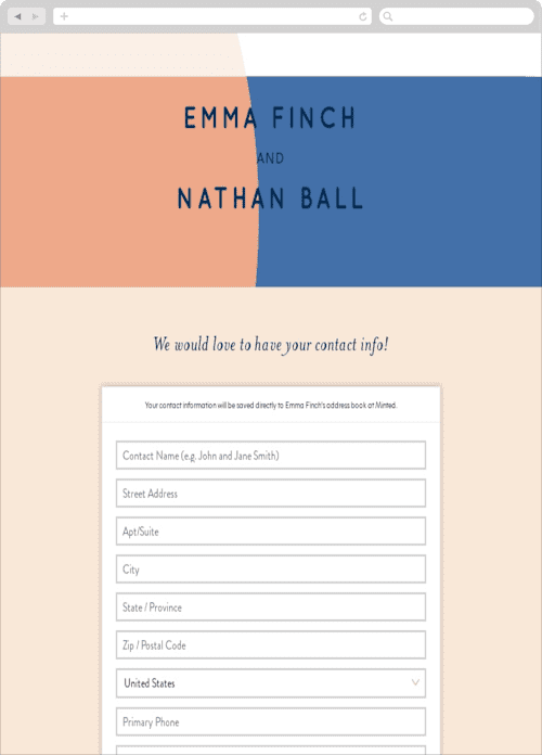 This is a aquatic digital wedding address collection cards by Baumbirdy called color arch printing on digital paper in standard
