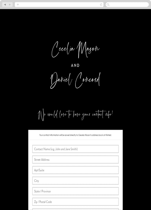 This is a black tie digital wedding address collection cards by Lea Delaveris called in this together printing on digital paper in standard
