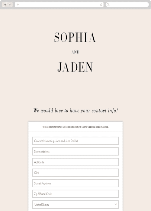 This is a sand dunes digital wedding address collection cards by Elly called magazine serif printing on digital paper in standard