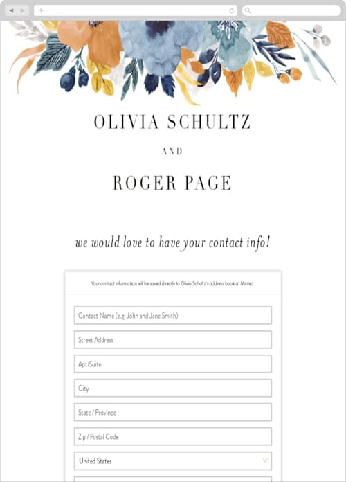This is a honey digital wedding address collection cards by Beth Schneider called daydream printing on digital paper in standard