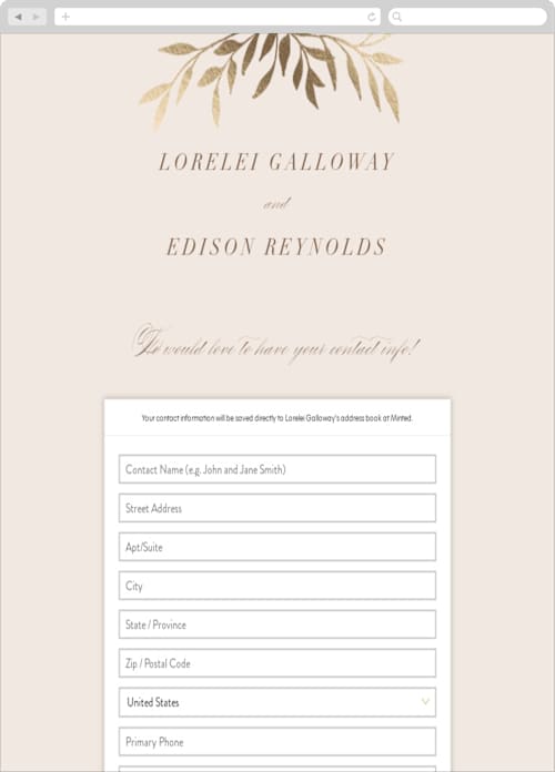 This is a peony digital wedding address collection cards by Hooray Creative called botanical ampersand printing on digital paper in standard
