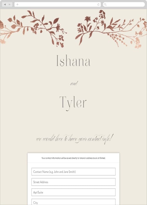 This is a creme brulee digital wedding address collection cards by Jennifer Wick called queen anne's lace printing on digital paper in standard