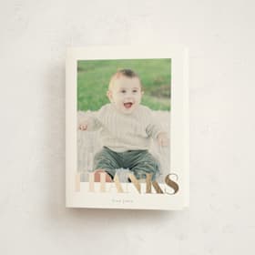 Foil-Pressed Children's Birthday Party Thank You Cards