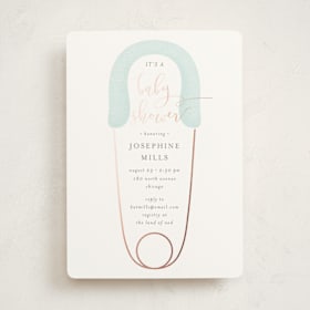 Foil-Pressed Baby Shower Invitations