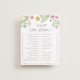 Bridal Shower Insert Cards
