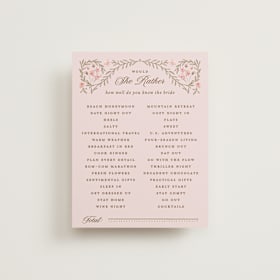 Bridal Shower Insert Cards