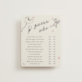 Bridal Shower Insert Cards