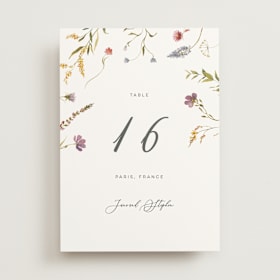 Table Numbers