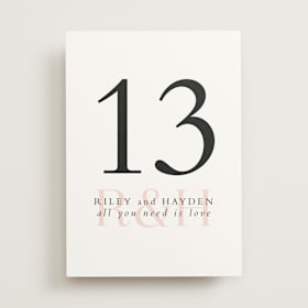 Table Numbers