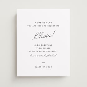 Cecilie Graduation Menu Signs by Megan Davis | Minted