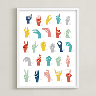 American Sign Language ABCs Open Edition Children's Art Print by Jessie Steury