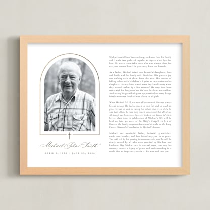 Crossed Arch Obituary Print
