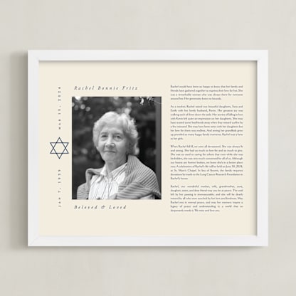 Modern Star of David Obituary Print