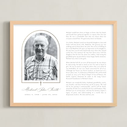 Crossed Arch Obituary Print