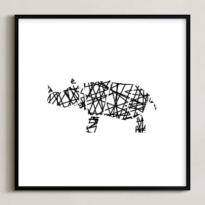 Modern Abstract Scribble Rhino