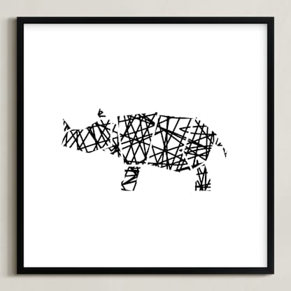 Modern Abstract Scribble Rhino