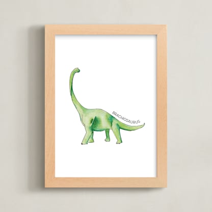 Watercolor Dino Party Brachiosaurus