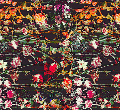 Painted midnight garden