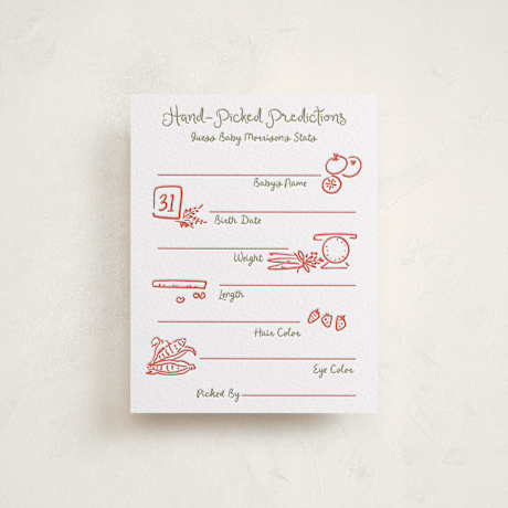 Letterpress Baby Shower Insert Cards