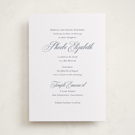 Letterpress Bar and Bat Mitzvah Invitations