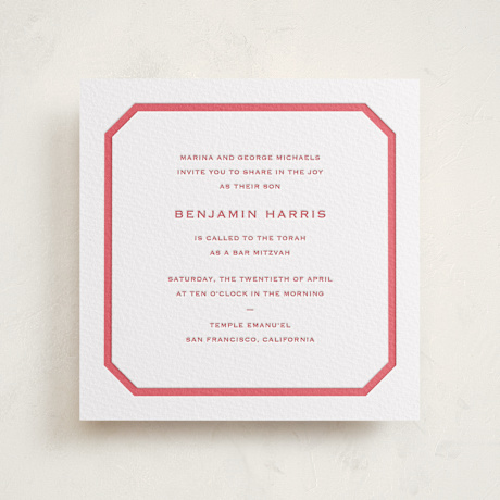 Letterpress Bar and Bat Mitzvah Invitations