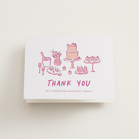 Letterpress Bridal Shower Thank You Cards