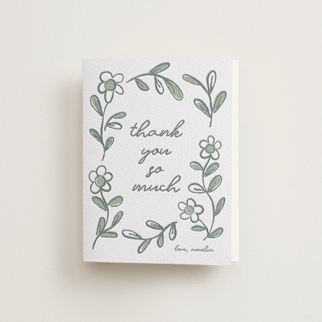 Letterpress Bridal Shower Thank You Cards