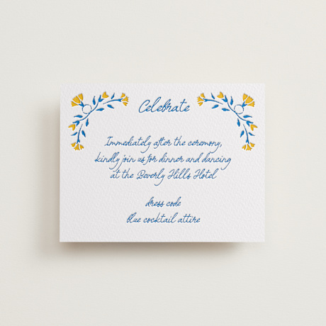 Letterpress Bar and Bat Mitzvah Reception Cards