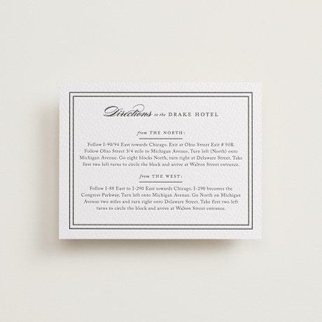 Letterpress Direction Cards