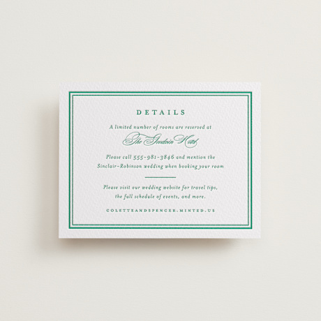 Letterpress Direction Cards