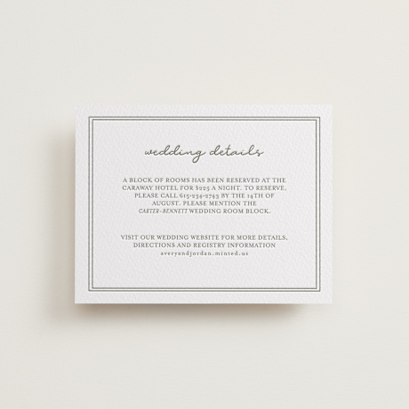 Letterpress Direction Cards