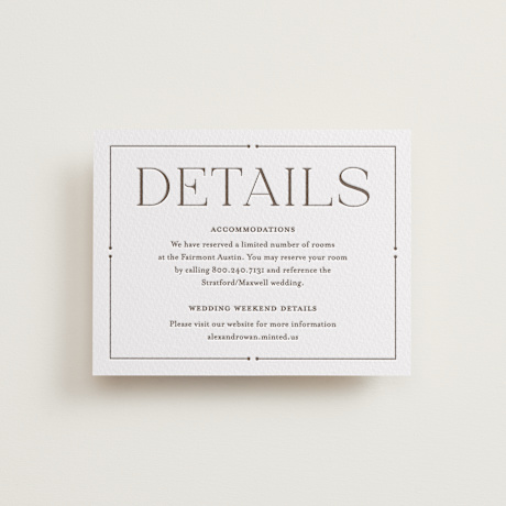 Letterpress Direction Cards