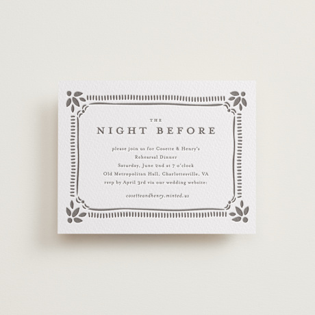 Letterpress Rehearsal Dinner Cards