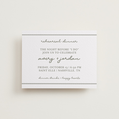 Letterpress Rehearsal Dinner Cards