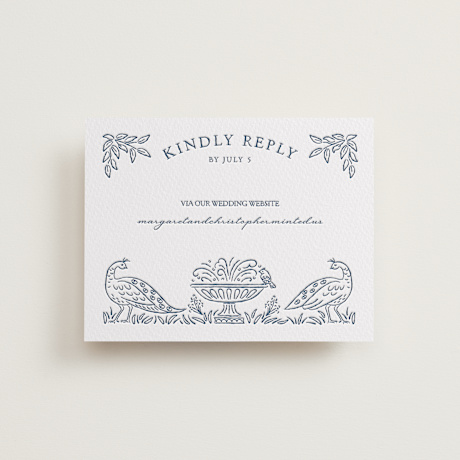Letterpress RSVP Online Enclosure Cards