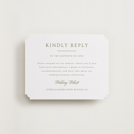 Letterpress RSVP Online Enclosure Cards