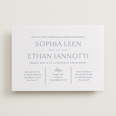 Letterpress Rehearsal Dinner Invitations