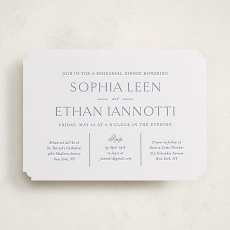 Letterpress Rehearsal Dinner Invitations
