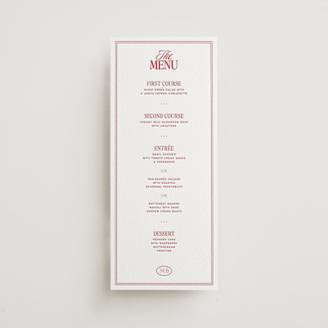 Letterpress Long Menus