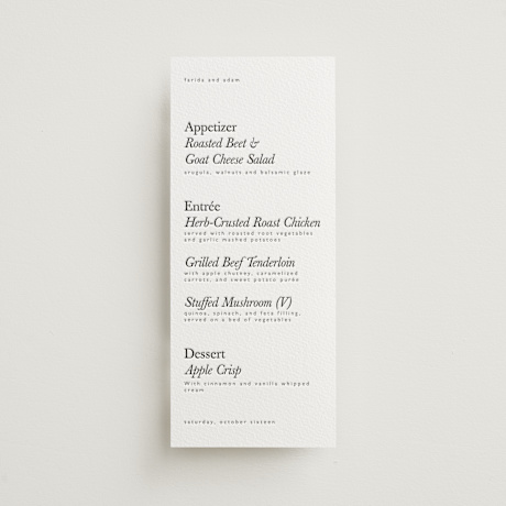 Letterpress Long Menus